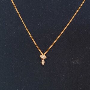 Vita Fede 24k Rose Gold Plated Elegant Gold Necklace with Crystal Accents New